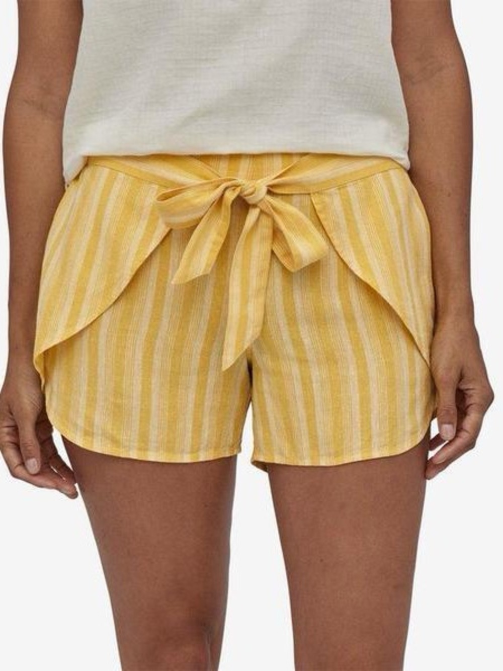 Patagonia Yellow Stripe Tie-Waist Skort